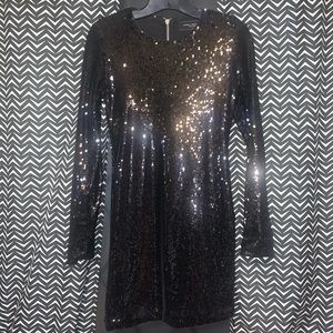 AKIRA Black Sequined Mini Dress